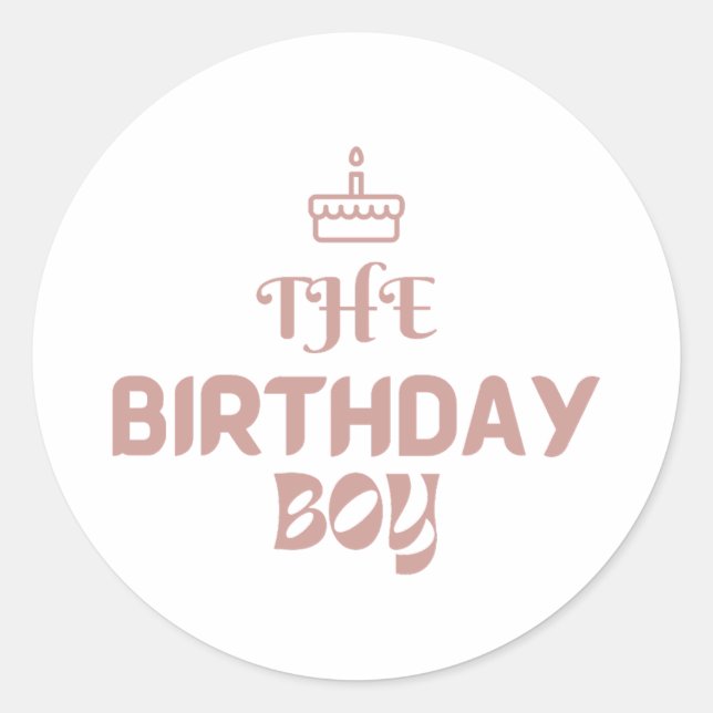 Sticker Rond Le garçon d'anniversaire (Devant)