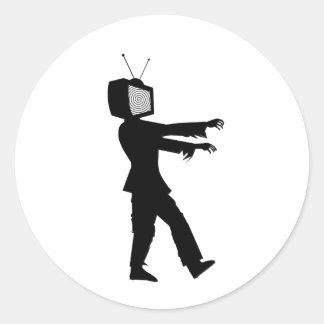 Sticker Rond Le gars de la télé Zombie par Chillee Wilson