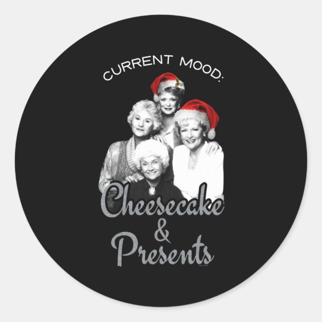 Sticker Rond Le Gâteau Au Fromage D'Or Et (Devant)