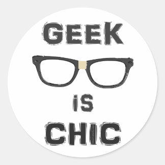 Sticker Rond Le geek est chic