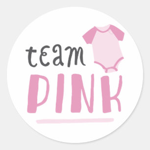 Sticker Rond Le genre bleu ou rose de bébé indiquent le rose