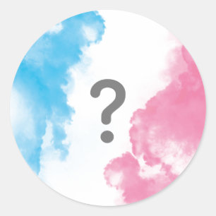 Sticker Rond Le genre de bébé de point d'interrogation