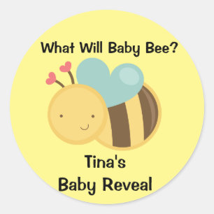Sticker Rond Le genre de bébé indiquent le thème d'abeille