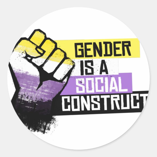 Sticker Rond Le genre est un construit social (Devant)