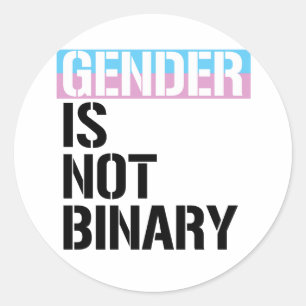 Sticker Rond Le genre n'est pas binaire