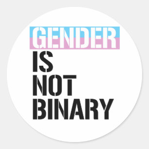Sticker Rond Le genre n'est pas binaire