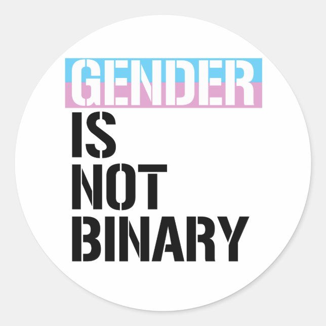 Sticker Rond Le genre n'est pas binaire (Devant)