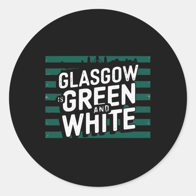 Sticker Rond Le Glasgow Est Vert Et Blanc (Devant)