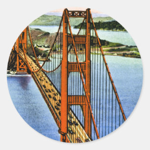 Sticker Rond Le Golden Gate Bridge de San Francisco