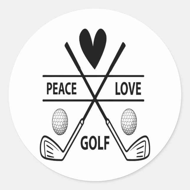 STICKER ROND LE GOLF D'AMOUR DE PAIX (Devant)