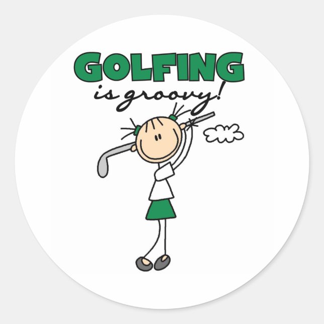 Sticker Rond Le golf est super (Devant)