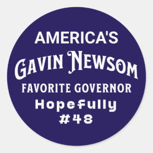 Sticker Rond Le gouverneur favori de l'Amérique   Gavin Newsom