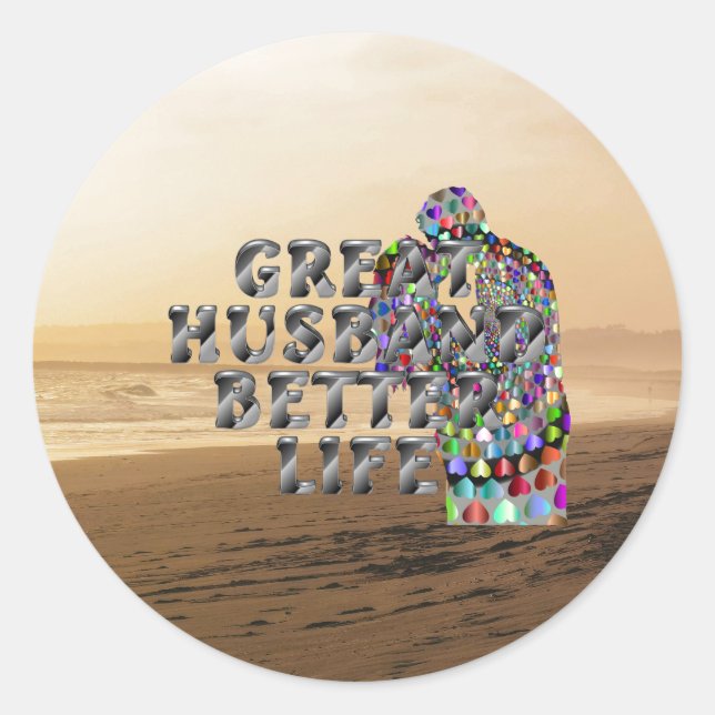 Sticker Rond Le Grand Mari Meilleure Vie (Devant)