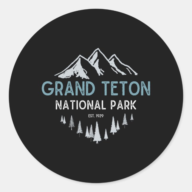 Sticker Rond Le Grand Teton Grand Teton National Park (Devant)