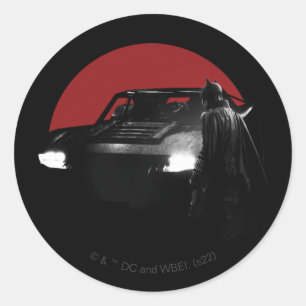 Sticker Rond Le graphique Batman & Batmobile