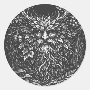 Sticker Rond Le Green Man par BurnsInHell