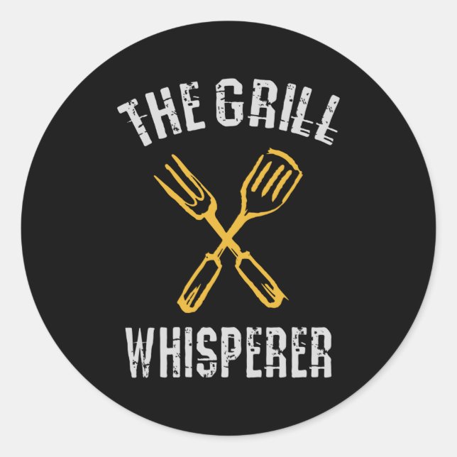 Sticker Rond Le Grill Whisperer (Devant)