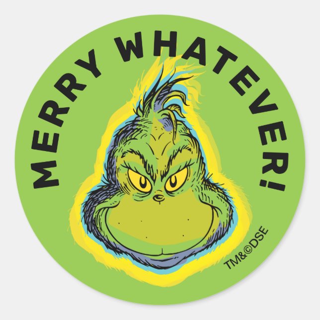 Sticker Rond Le Grinch | Vraiment ? Une tranche de Pavlova de p (Devant)