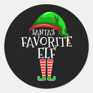 Sticker Rond Le groupe d'elfes préféré du Père Noël, tenue asso