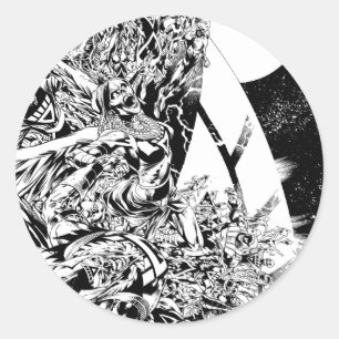 Sticker Rond Le groupe et la lune les plus noirs 2 de nuit