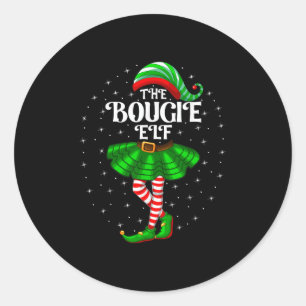 Sticker Rond Le Groupe Xmas Matching Women Girls The Bougie Elf
