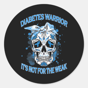 Sticker Rond Le guerrier du diabète Ce n'est pas pour le faible