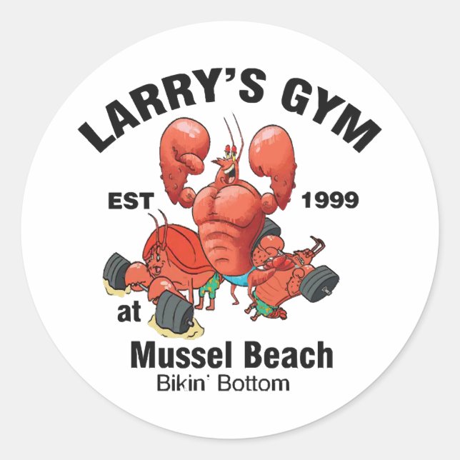 Sticker Rond Le gym de Larry à Mussel Beach (Devant)