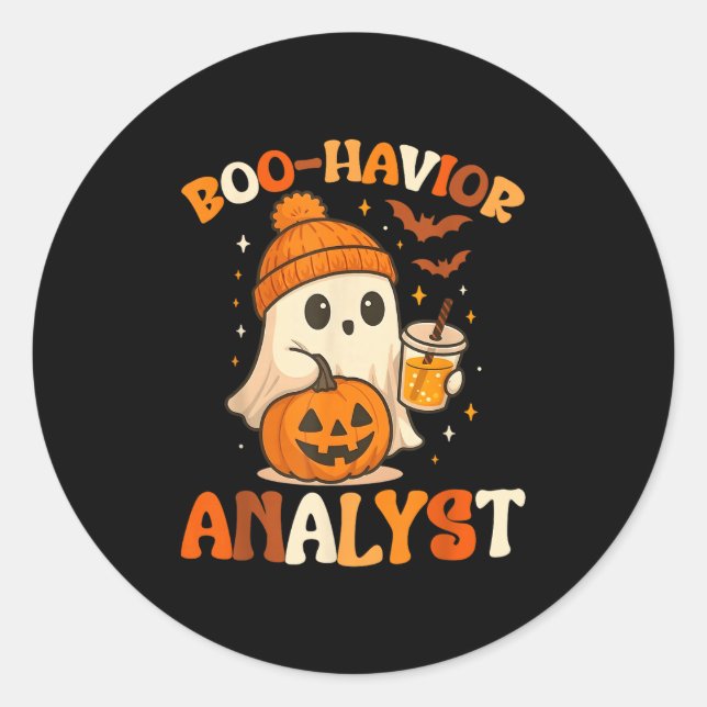 Sticker Rond Le Havieur De Boo Fantôme Peut Être Drôle Hallowee (Devant)