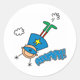 Sticker Rond Le héros du garçon volant