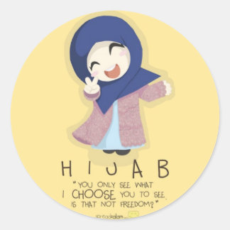 Sticker Rond Le hijab est la liberté