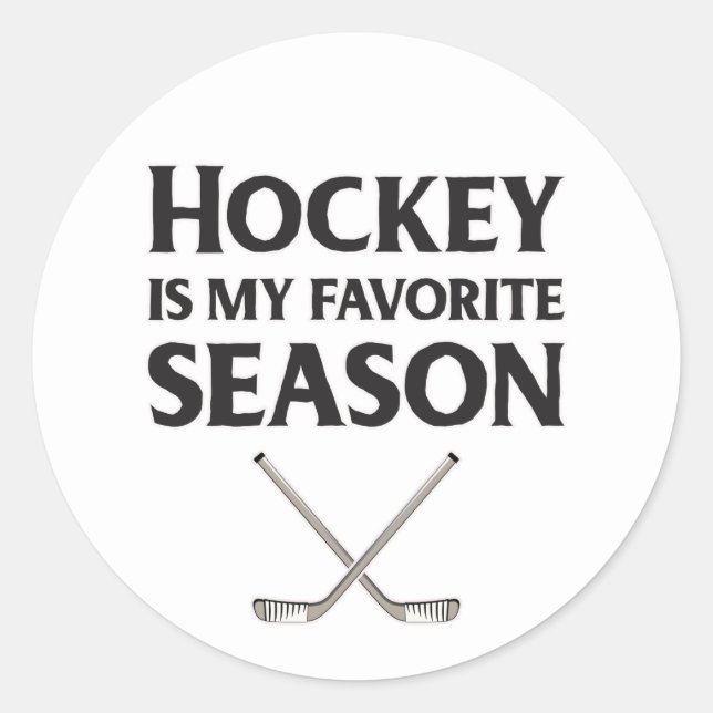 Sticker Rond Le hockey est ma saison préférée (Devant)