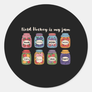 Sticker Rond Le hockey sur gazon est mon jam coach de hockey su