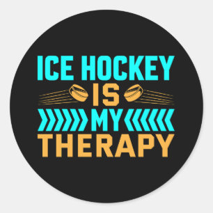 Sticker Rond Le hockey sur glace est ma thérapie