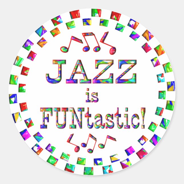 Sticker Rond Le jazz est amusant (Devant)