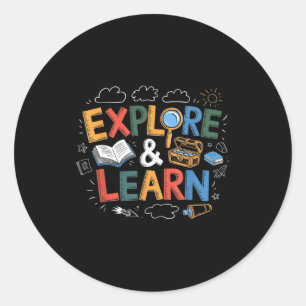 Sticker Rond Le jeu est l'apprentissage Explorer et apprendre P