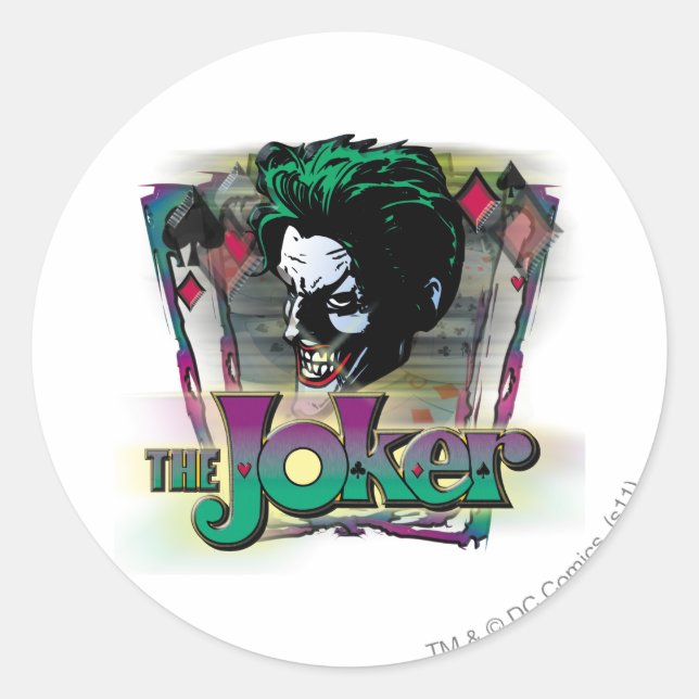 Sticker Rond Le Joker - Visage et logo (Devant)
