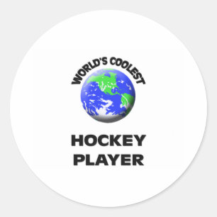 Sticker Rond Le joueur de hockey le plus frais du monde
