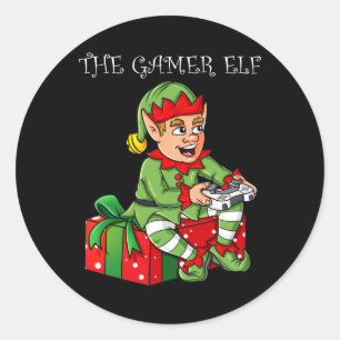 Sticker Rond Le Joueur Elf amusant Noël Garçons Enfants Ados Jo