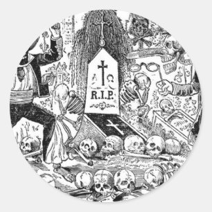 Sticker Rond Le Jour des Morts, Mexique. Vers le début des anné