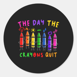 Sticker Rond Le Jour Les Crayons Quittent Les Décorations Anniv