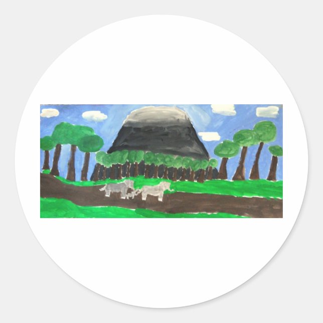 Sticker Rond Le Kilimandjaro (Devant)