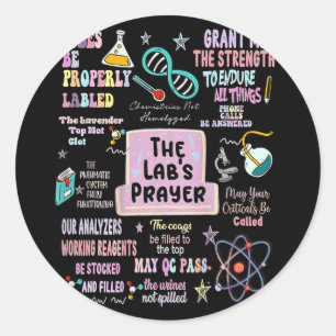 Sticker Rond Le laboratoire de prière des laboratoires Scientif