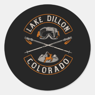 Sticker Rond Le lac Dillon Colorado Mountains Biker Patch Backp