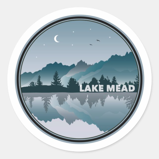 Sticker Rond Le lac Mead Nevada Arizona Réflexion (Devant)