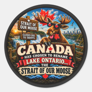 Sticker Rond Le lac Ontario est maintenant le détroit de notre 