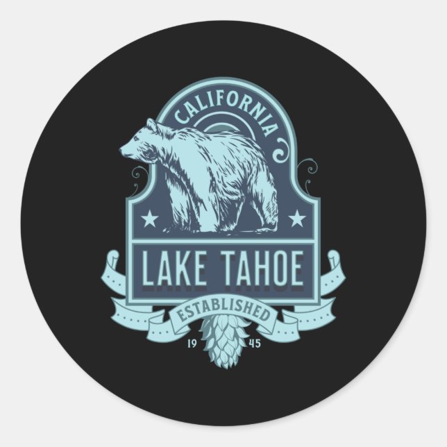Sticker Rond Le lac Tahoe en Californie (Devant)