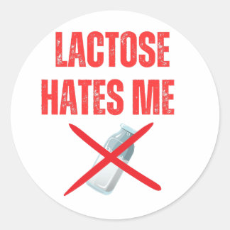 Sticker Rond Le lactose me déteste