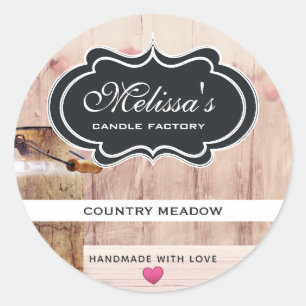 Sticker Rond Le lait rustique peut être à la campagne sur le sa