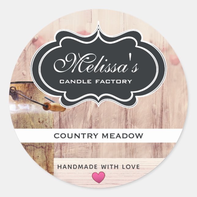 Sticker Rond Le lait rustique peut être à la campagne sur le sa (Devant)