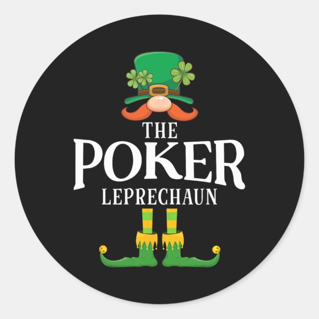 Sticker Rond Le Leprechaun de Poker Saint-Patrick Matching  (Devant)
